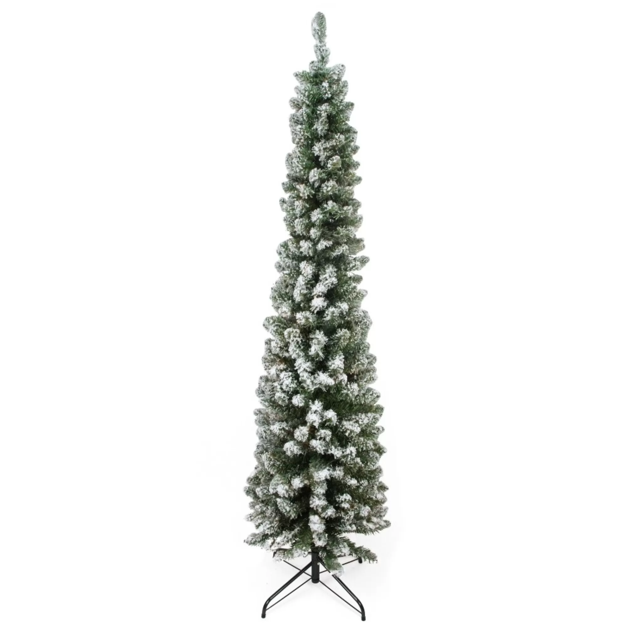 Discount 6' Pencil Traditional Flocked Pine Artificial Christmas Tree, Unlit Unlit