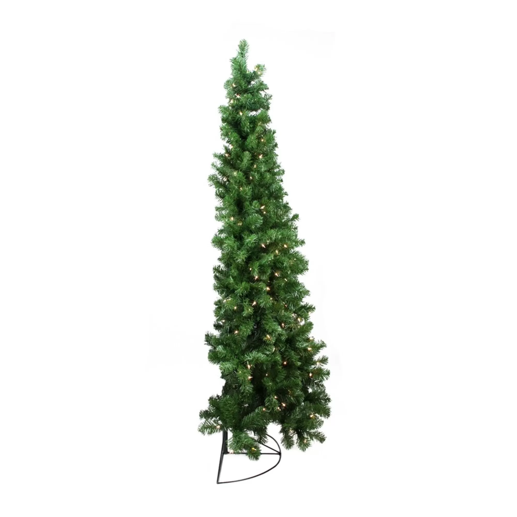 Cheap 6' Pre-Lit Pine Artificial Wall Christmas Tree, Clear Lights Wall Trees