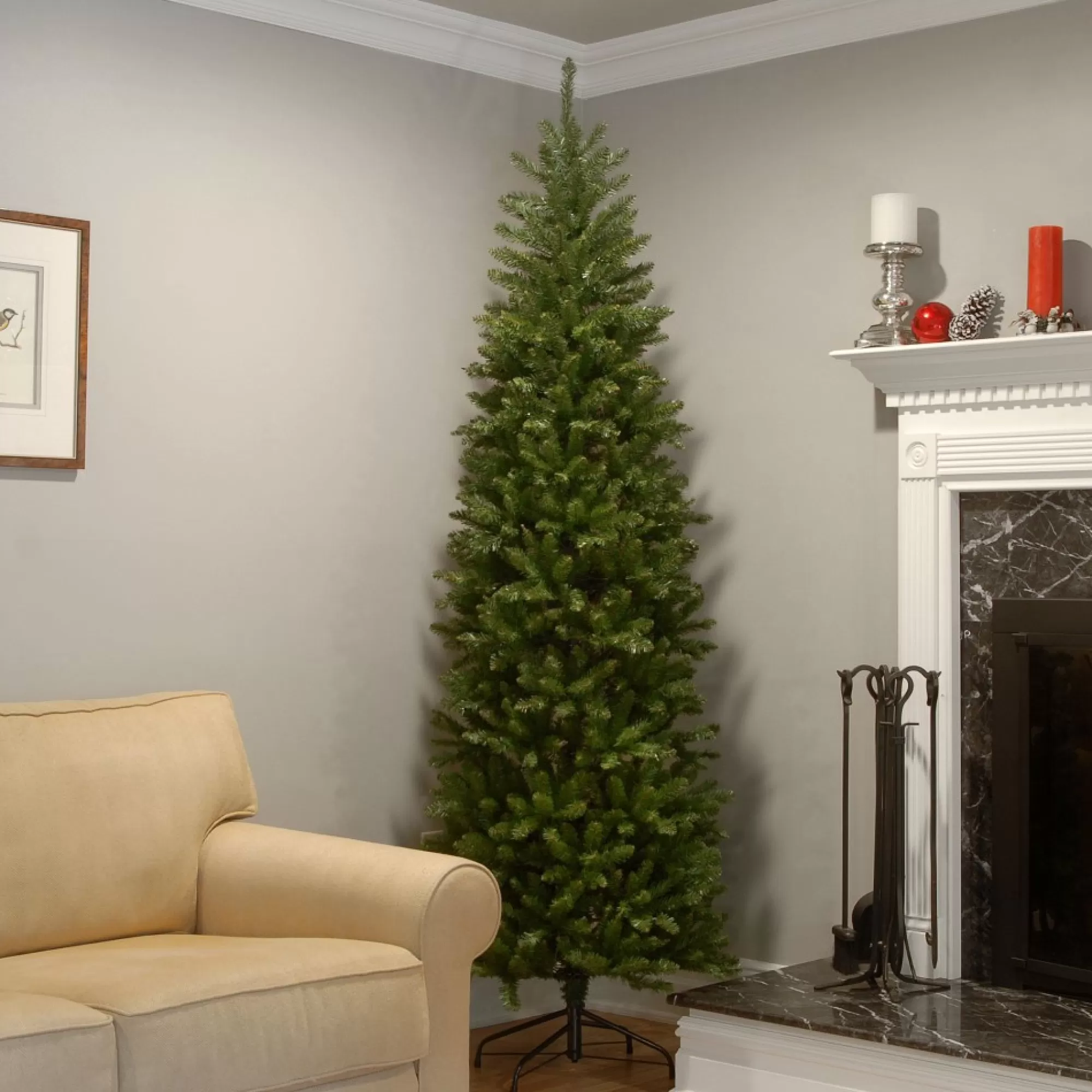 Discount 7' Kingswood Fir Pencil Artificial Christmas Tree – Unlit Unlit