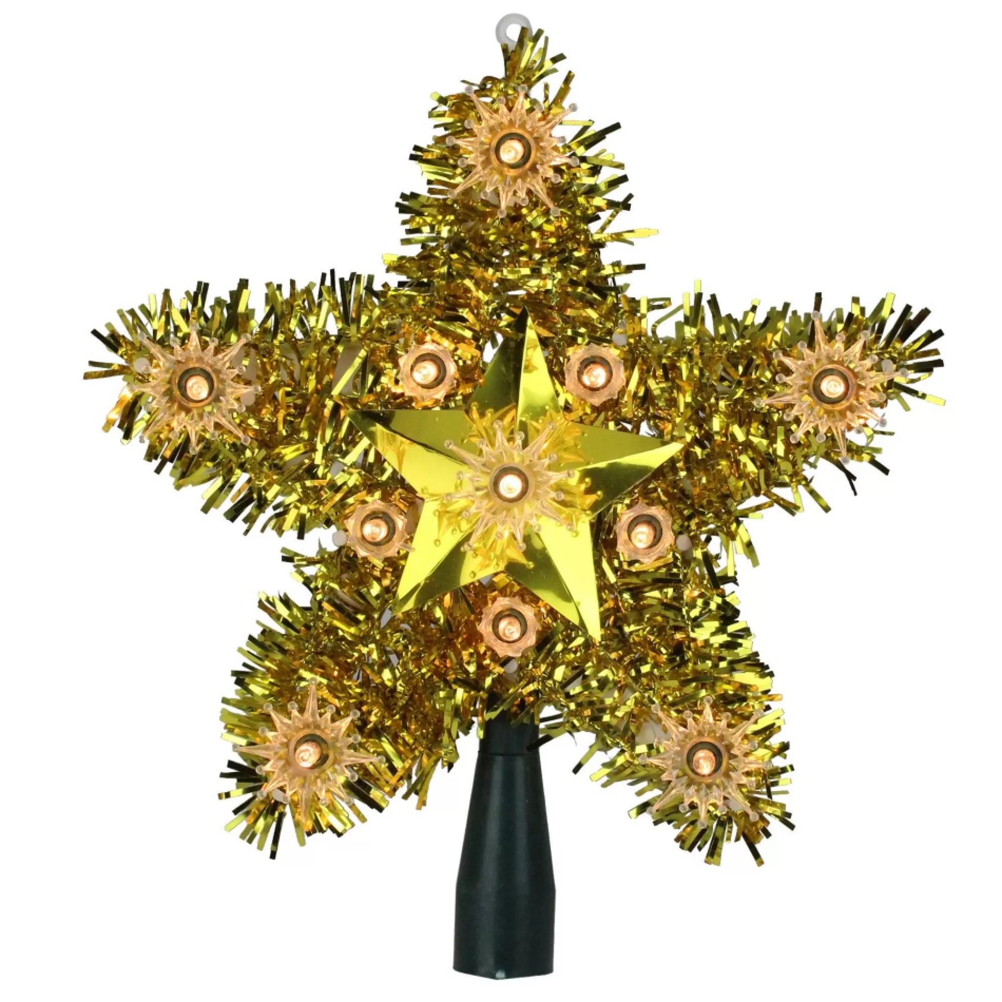 Outlet 7" Lighted Gold Star Christmas Tree Topper - Clear Lights Stars