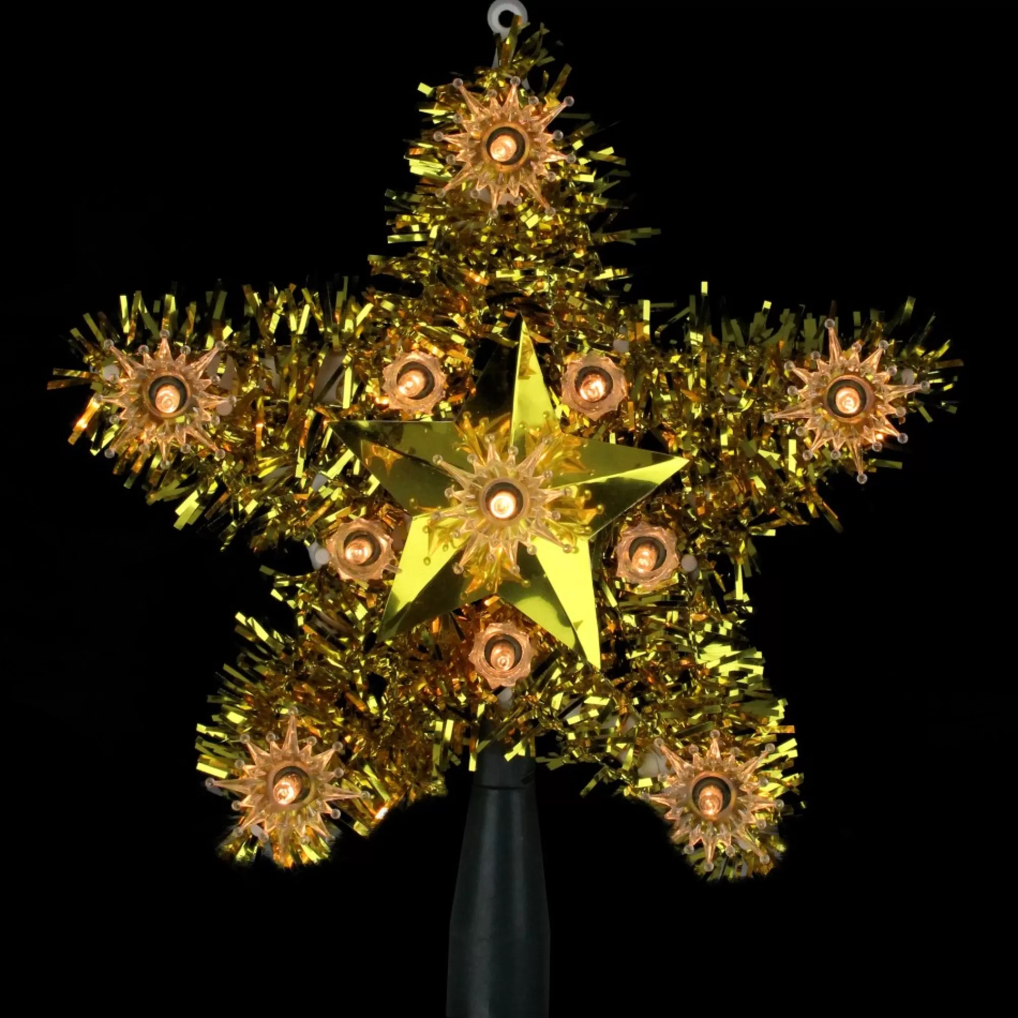 Outlet 7" Lighted Gold Star Christmas Tree Topper - Clear Lights Stars