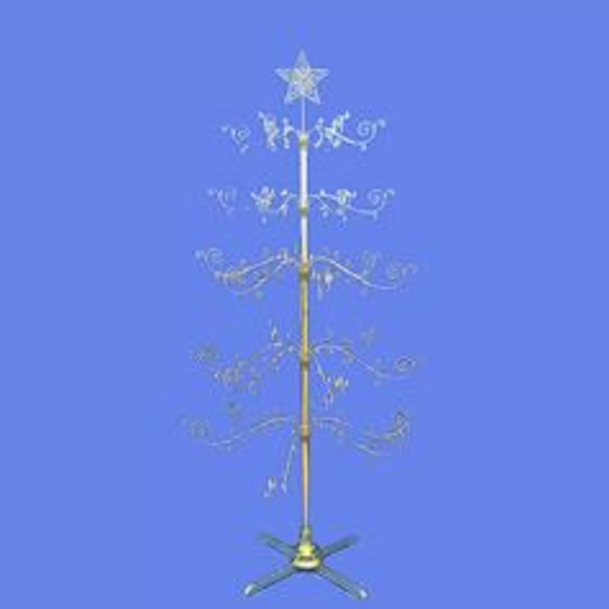 Sale 7' Riveting Revolving Gold Metal Ornament Display Tree Unlit