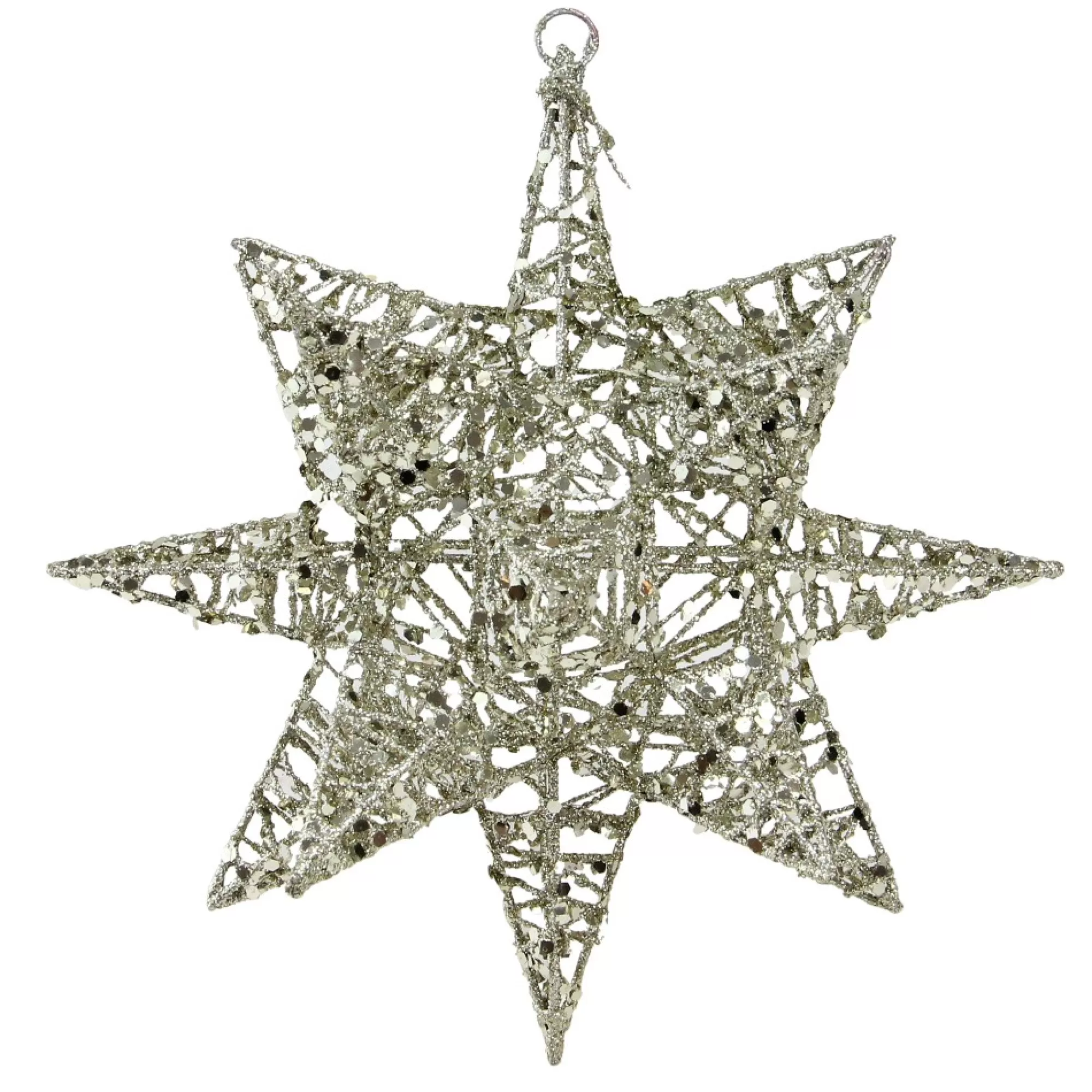 Discount 7" Sparkling Gold 3-Dimensional Star Shaped Christmas Ornament Stars