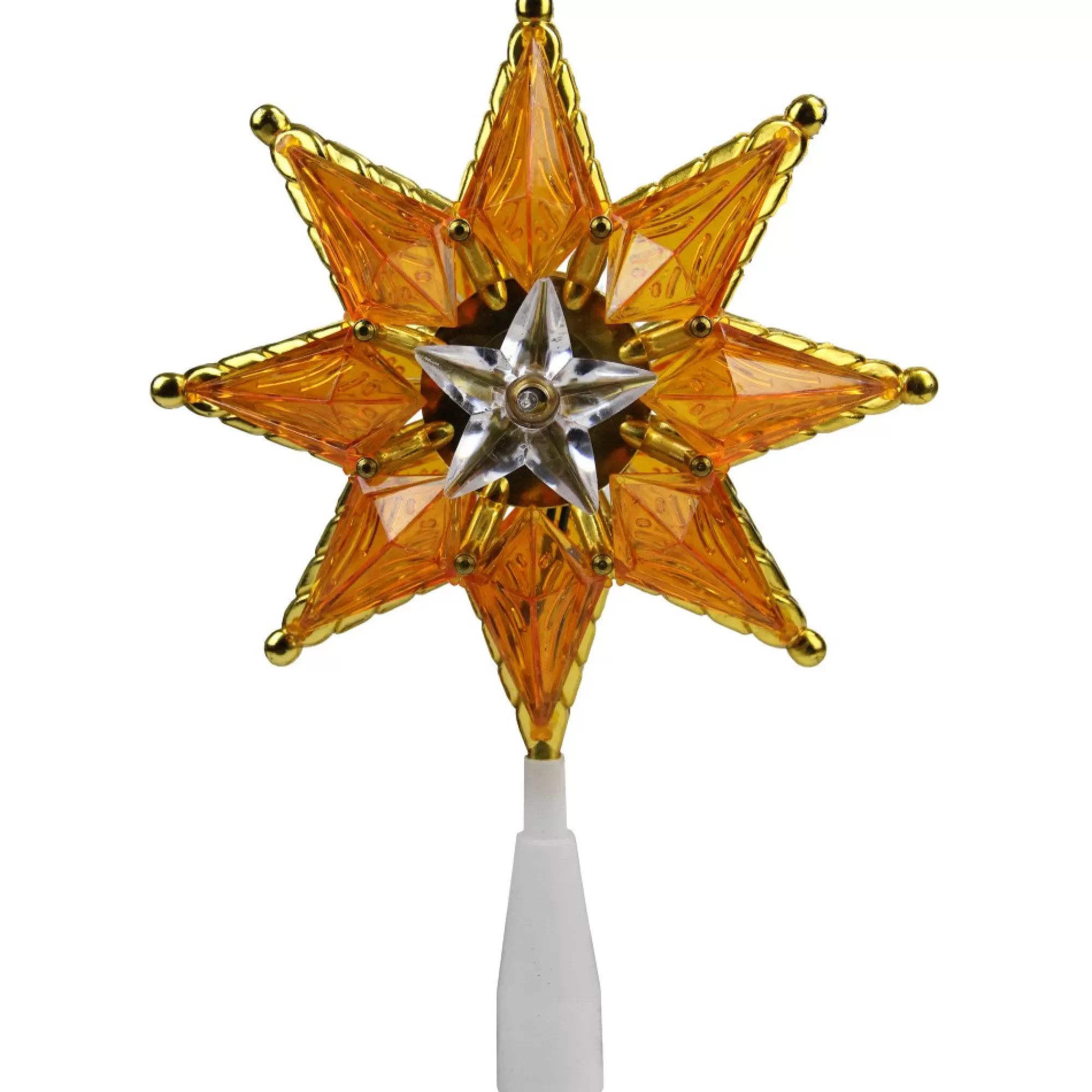 Discount 8" Amber Mosaic Star Christmas Tree Topper - Clear Lights Stars