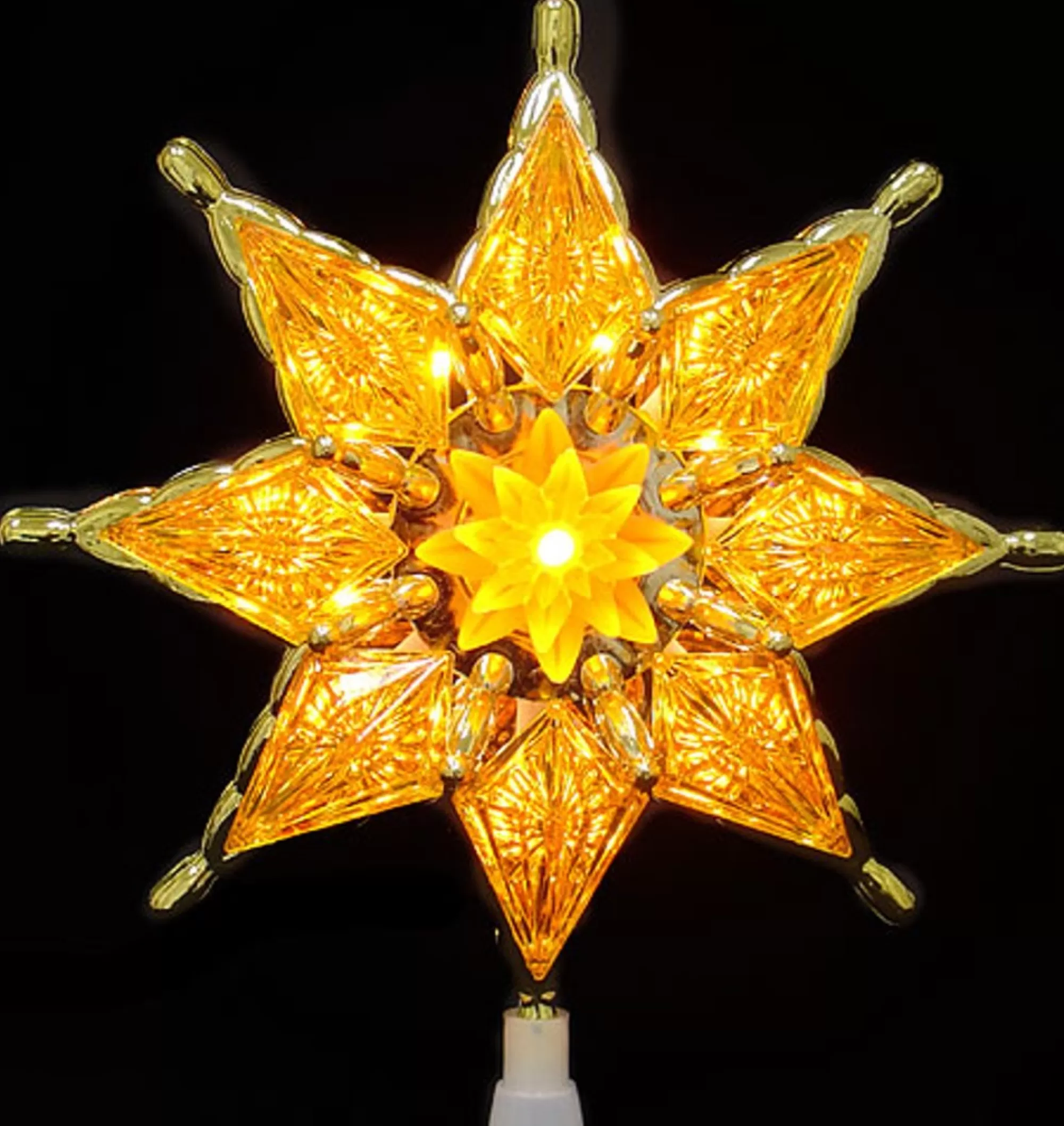 Discount 8" Amber Mosaic Star Christmas Tree Topper - Clear Lights Stars