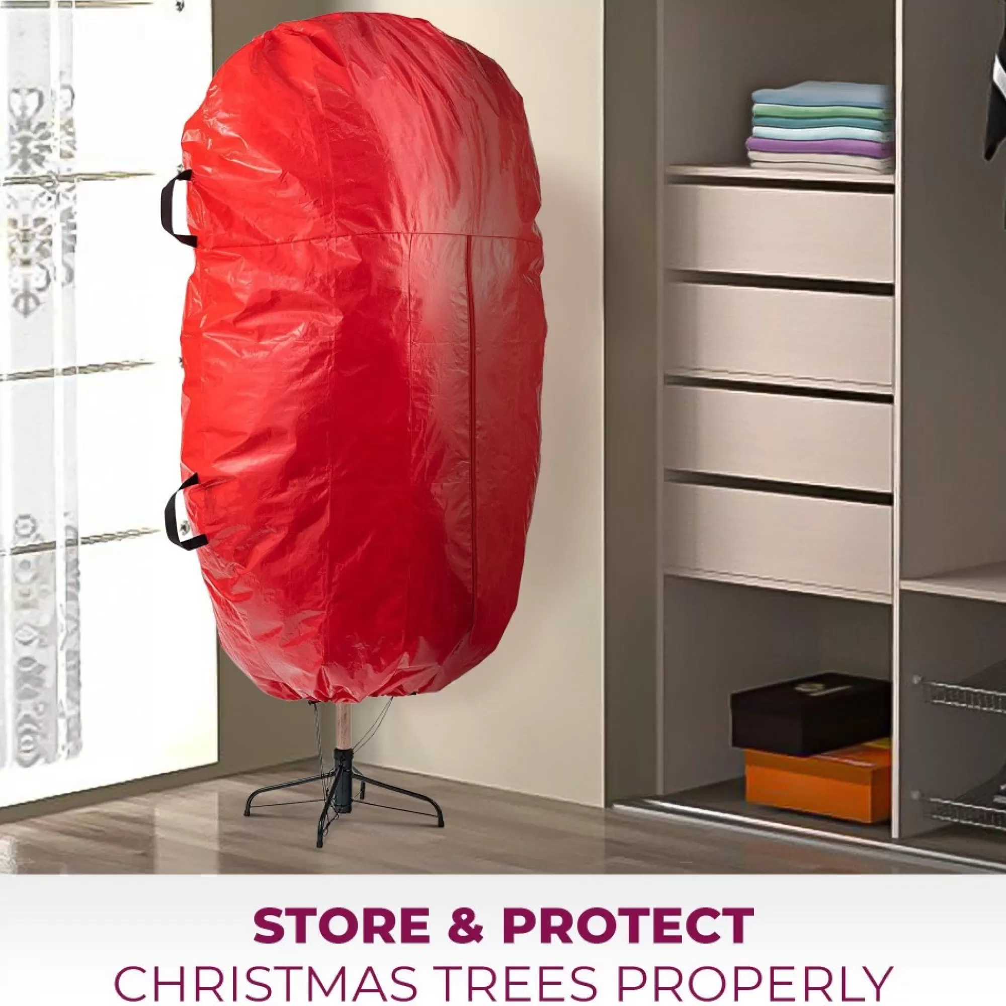 Best Sale 94" Red Waterproof Artificial Christmas Tree Storage Bag Tree Storage