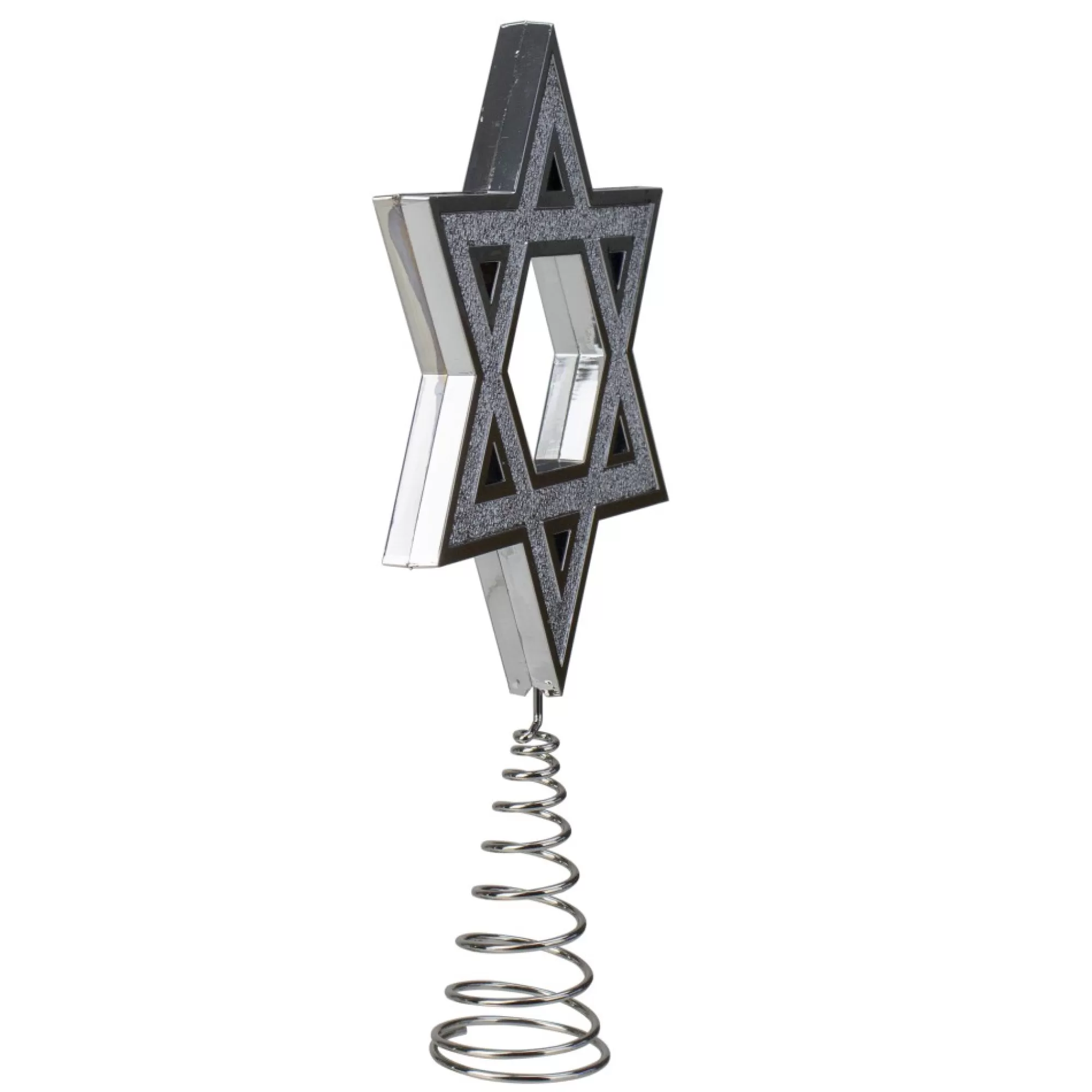 Store 9.5" Silver Star Of David Hanukkah Holiday Tree Topper Stars