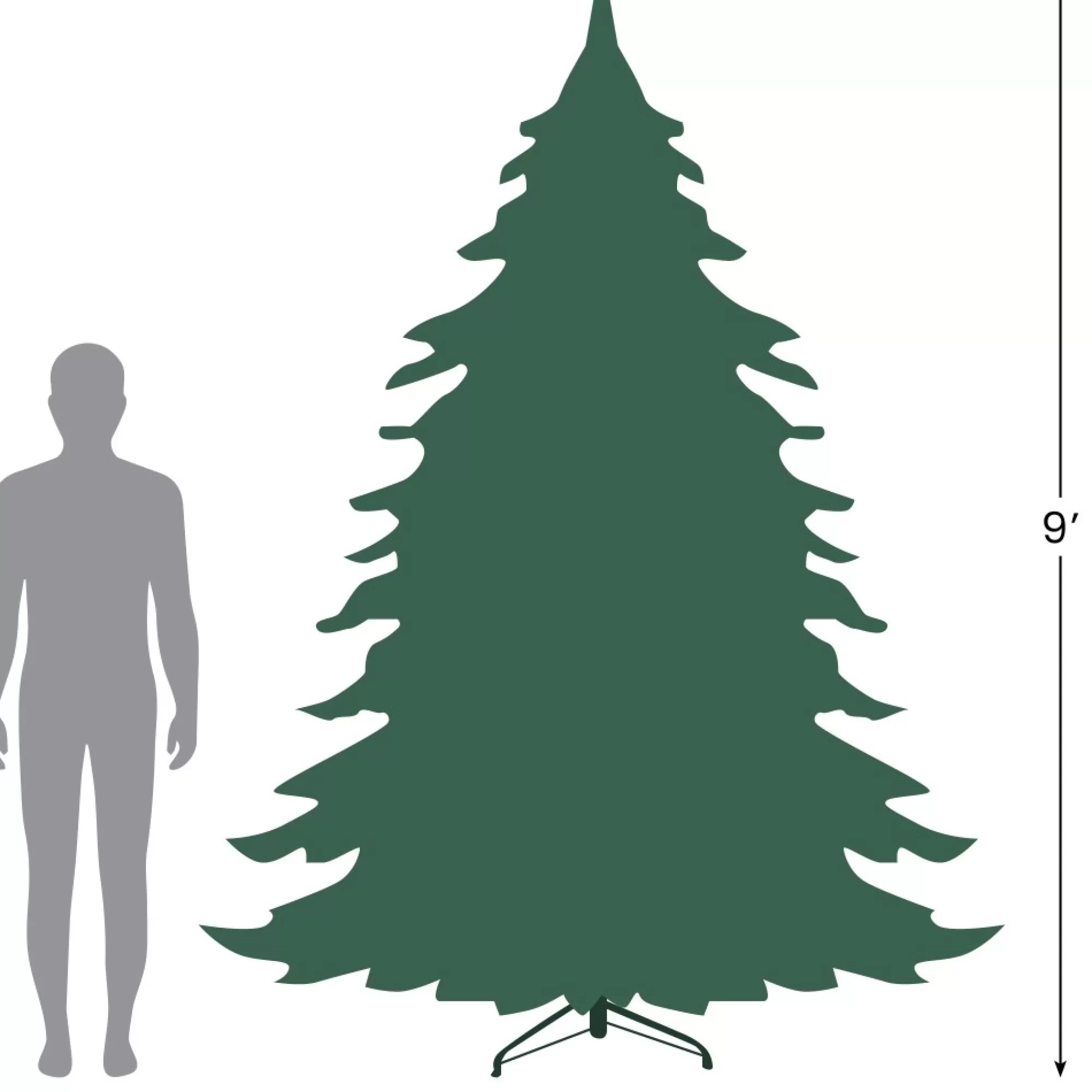 Online 9' Canadian Pine Artificial Pencil Christmas Tree - Unlit Unlit