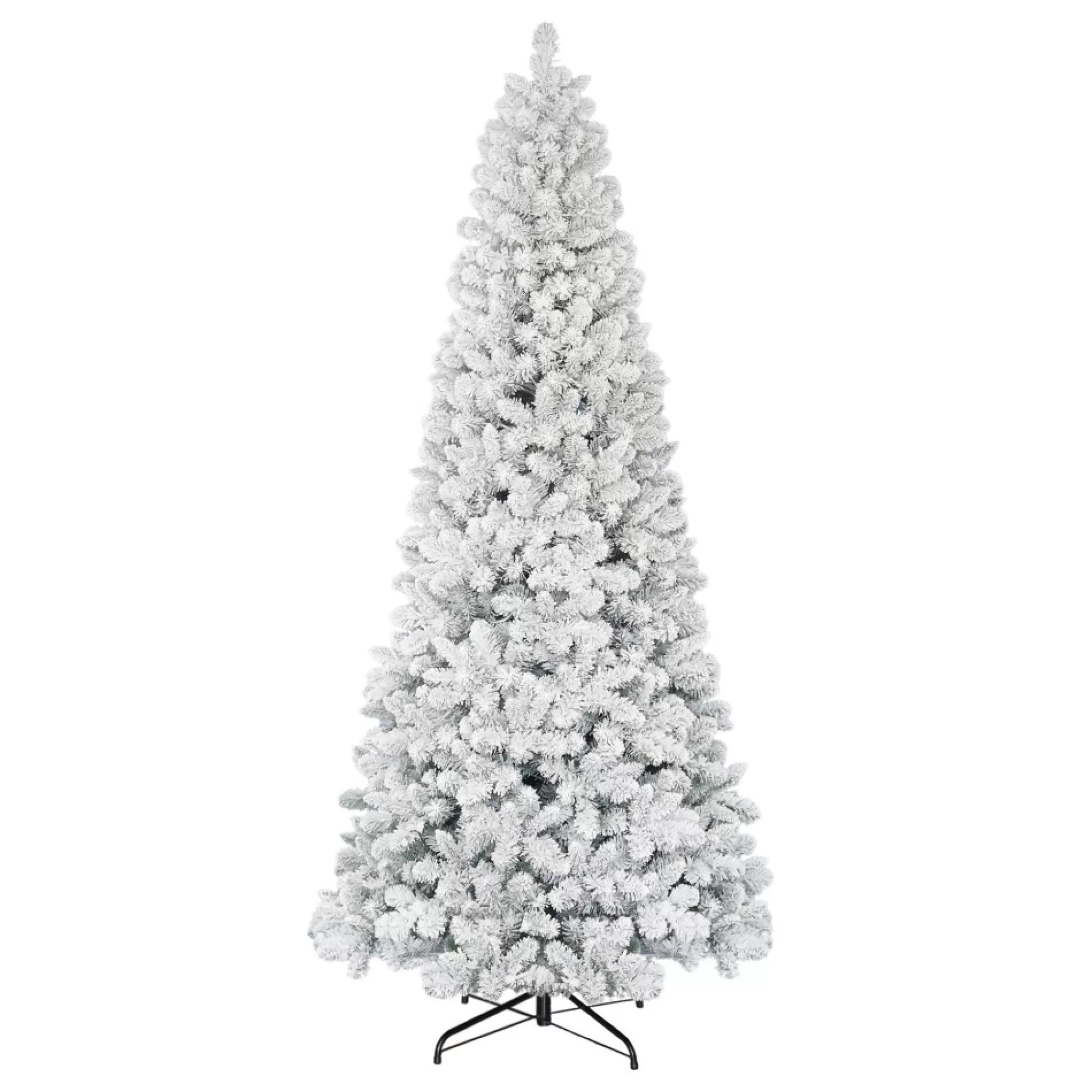 Sale 9' Flocked Virginia Pine Artificial Christmas Tree, Unlit Unlit