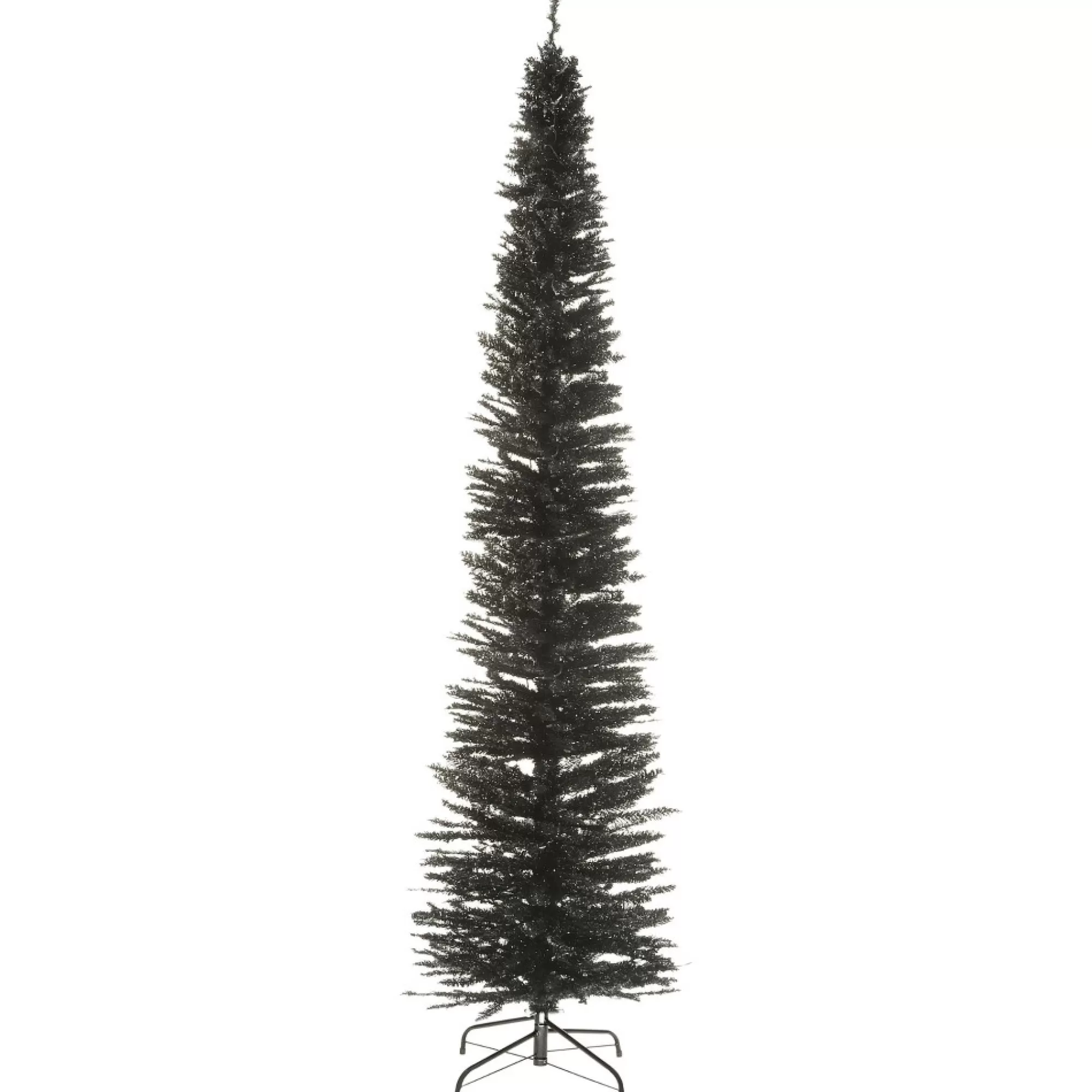 Hot 9' Pencil Black Tinsel Artificial Christmas Tree - Unlit Unlit