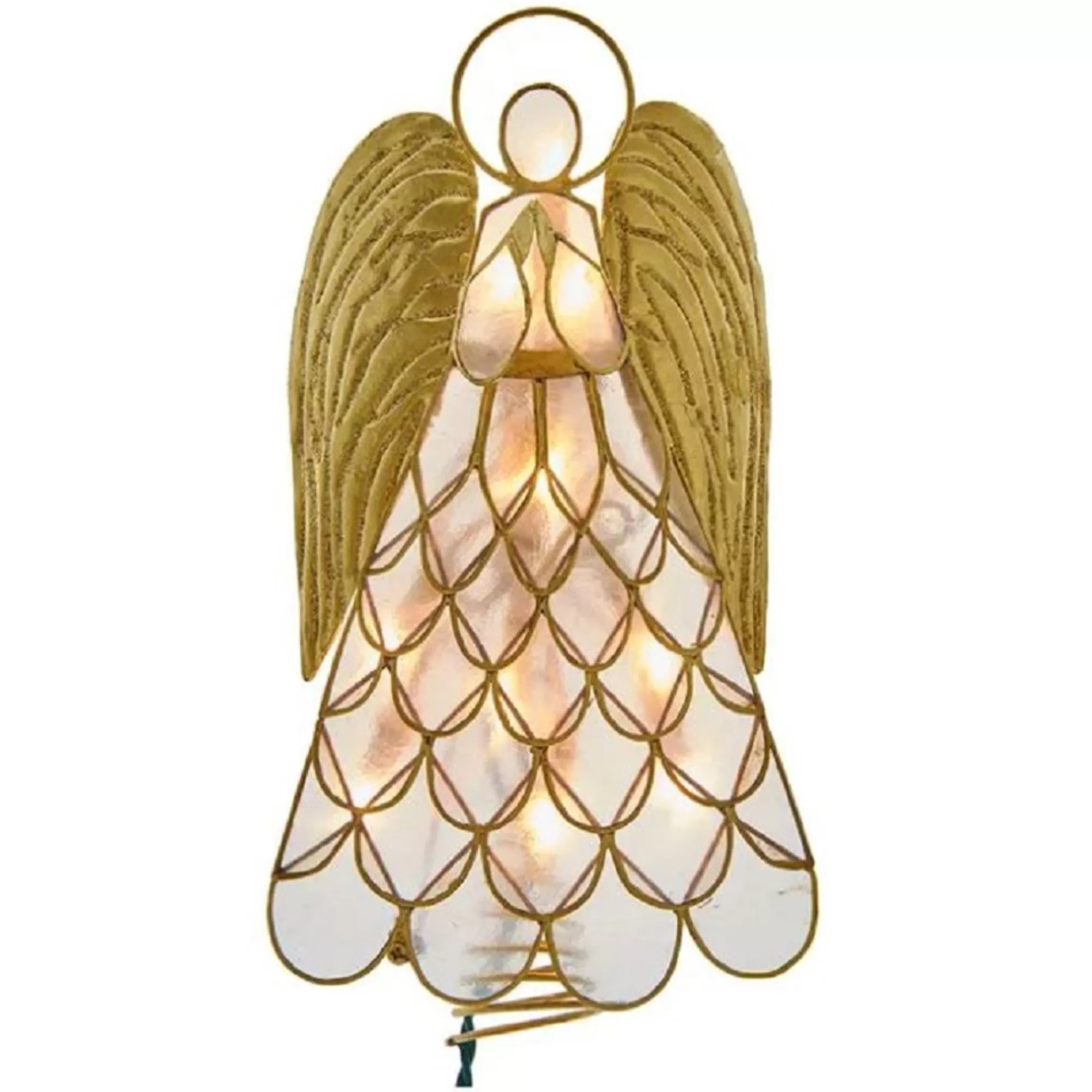 Best Capiz Angel Lighted Christmas Tree Topper 10 Inch Ul3169 Finials