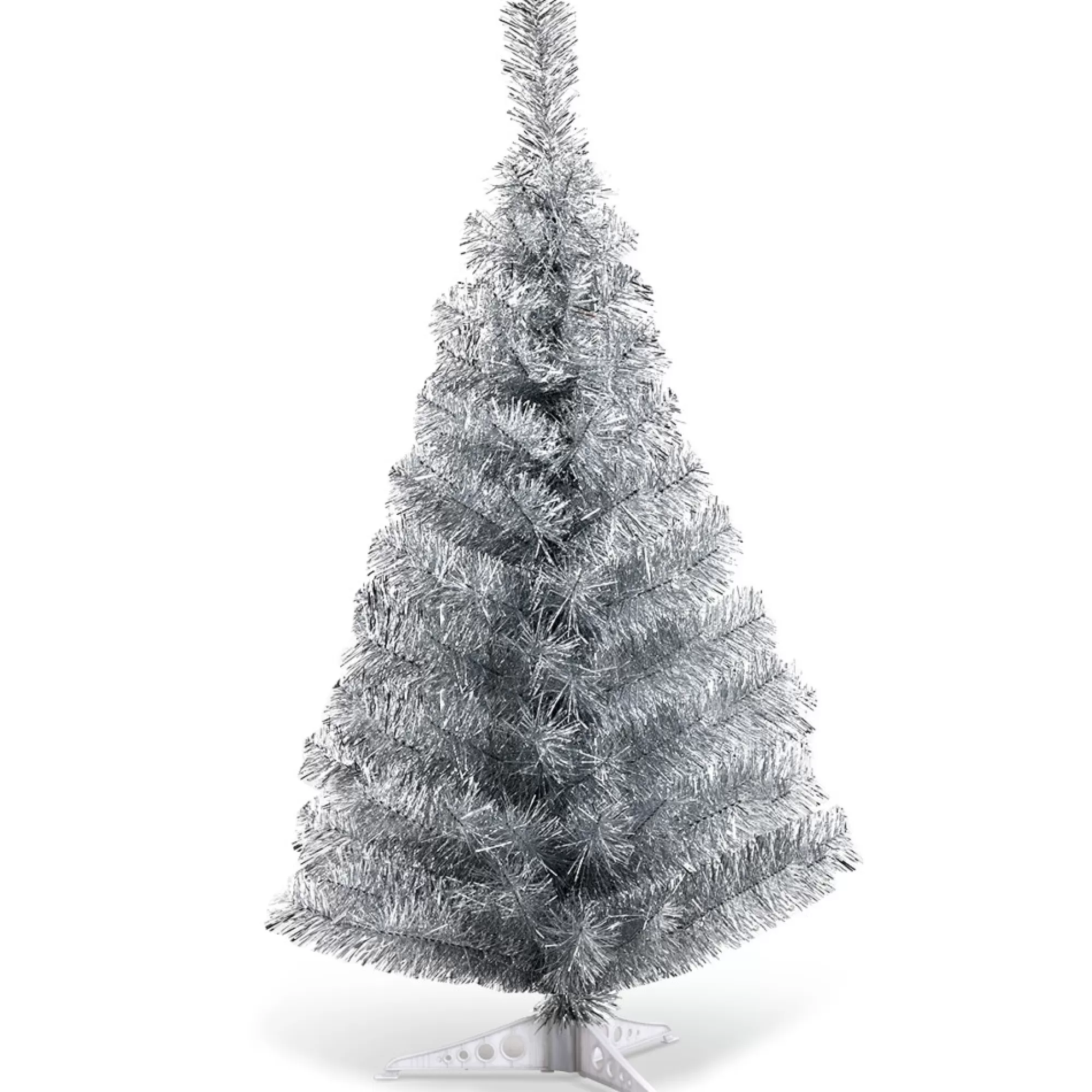 Fashion 3Ft Silver Tinsel Christmas Tree Unlit Artificial Plastic Unlit