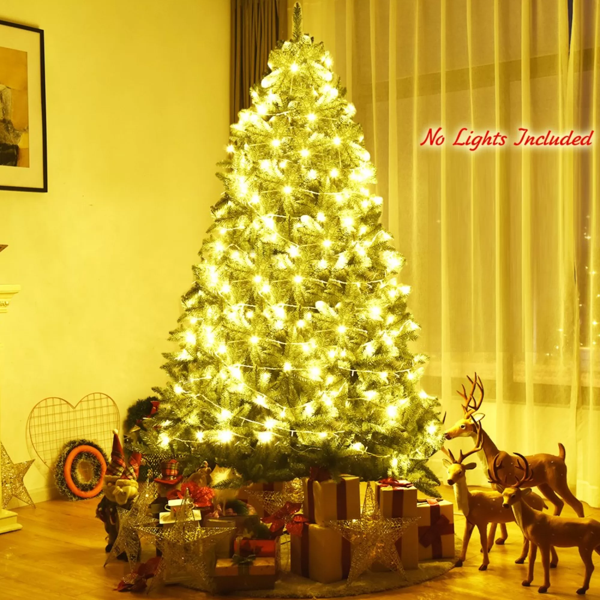 Cheap 7.5Ft Artificial Christmas Fir Tree 1968 Branch Tips Unlit