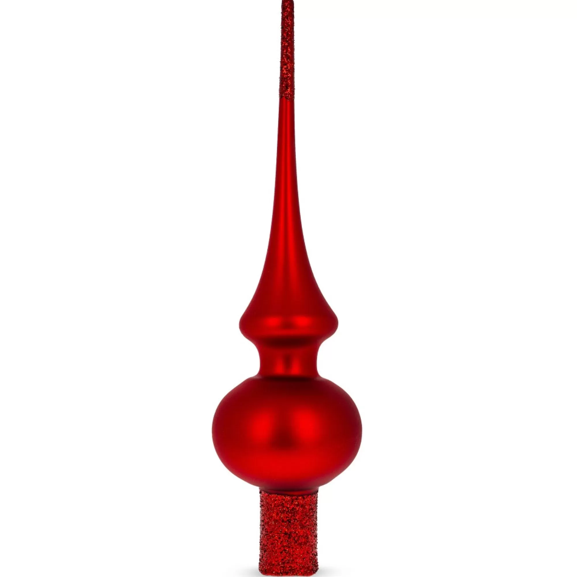 Best Glossy Solid Red Glass Christmastree Topper 11 Inches Finials