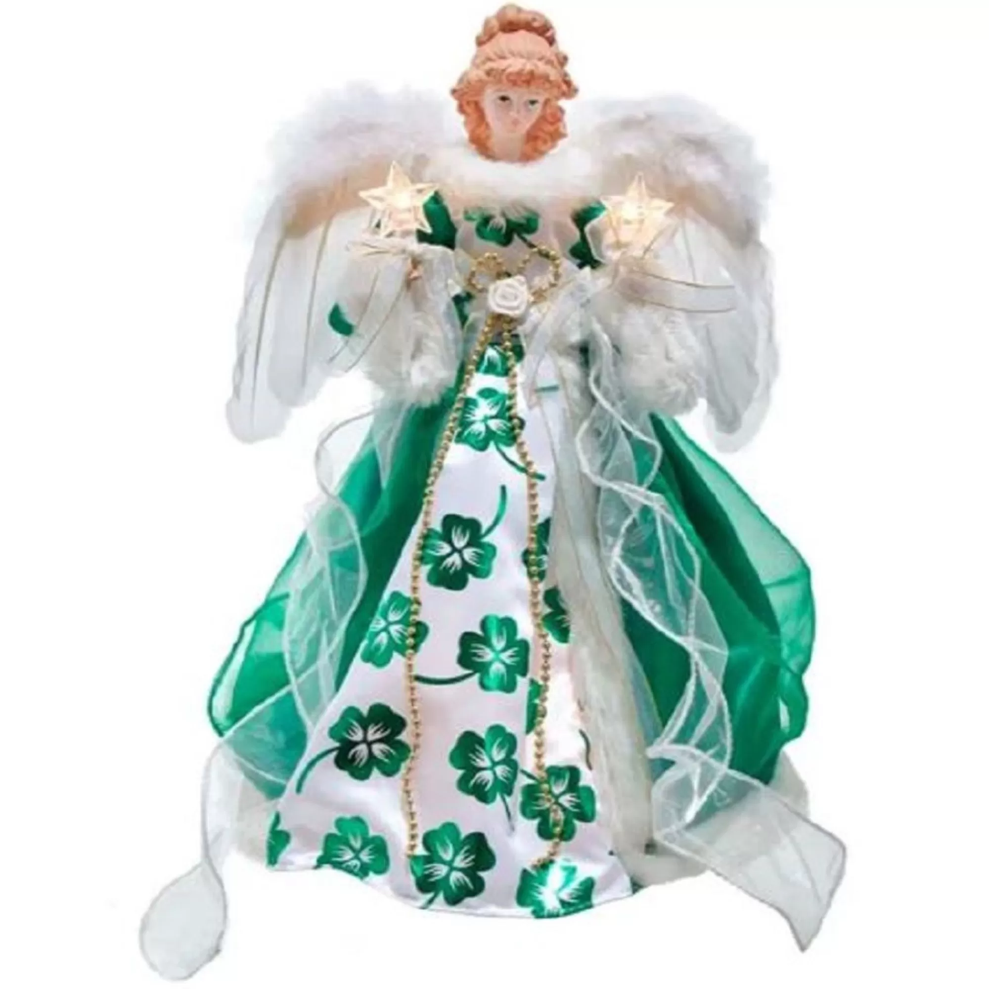 Best Irish Angel Lighted Christmas Tree Topper 16 Inch Ul2226 Finials