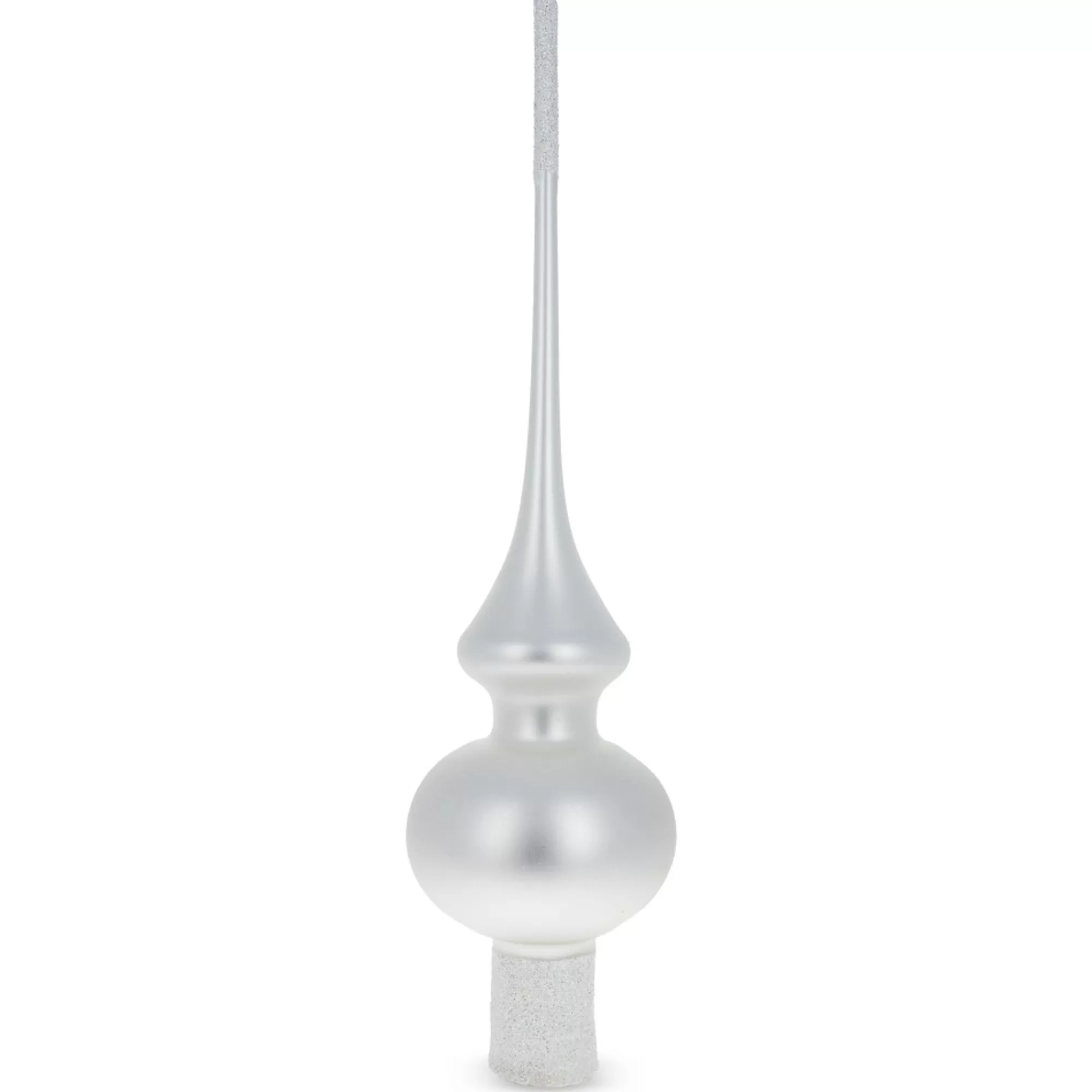 Online Matte Solid White Glass Christmas Tree Topper 11 Inches Finials