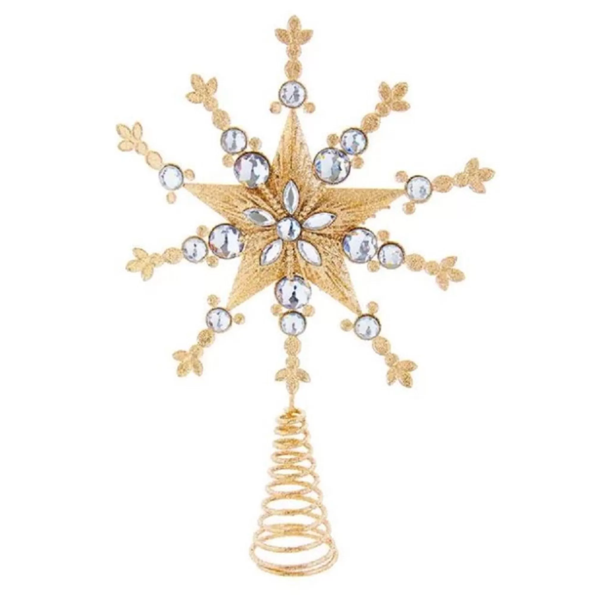 Discount Rose Gold Snowflake Christmas Tree Topper 13.2 Inch D3998 Finials