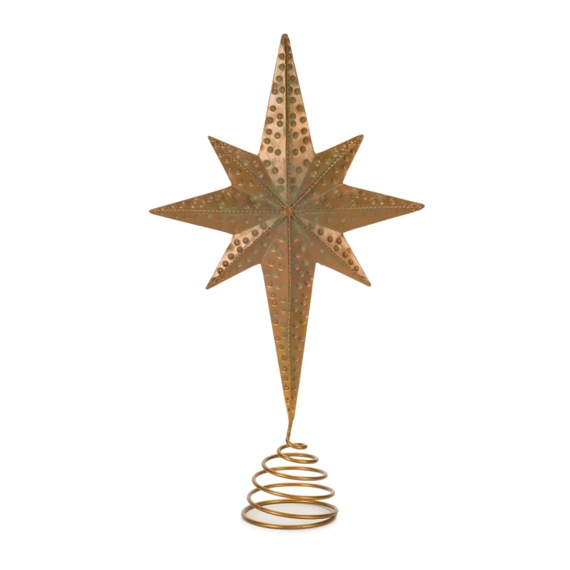 Clearance Set Of 2 Bronze Metal Star Tree Topper 13" Stars