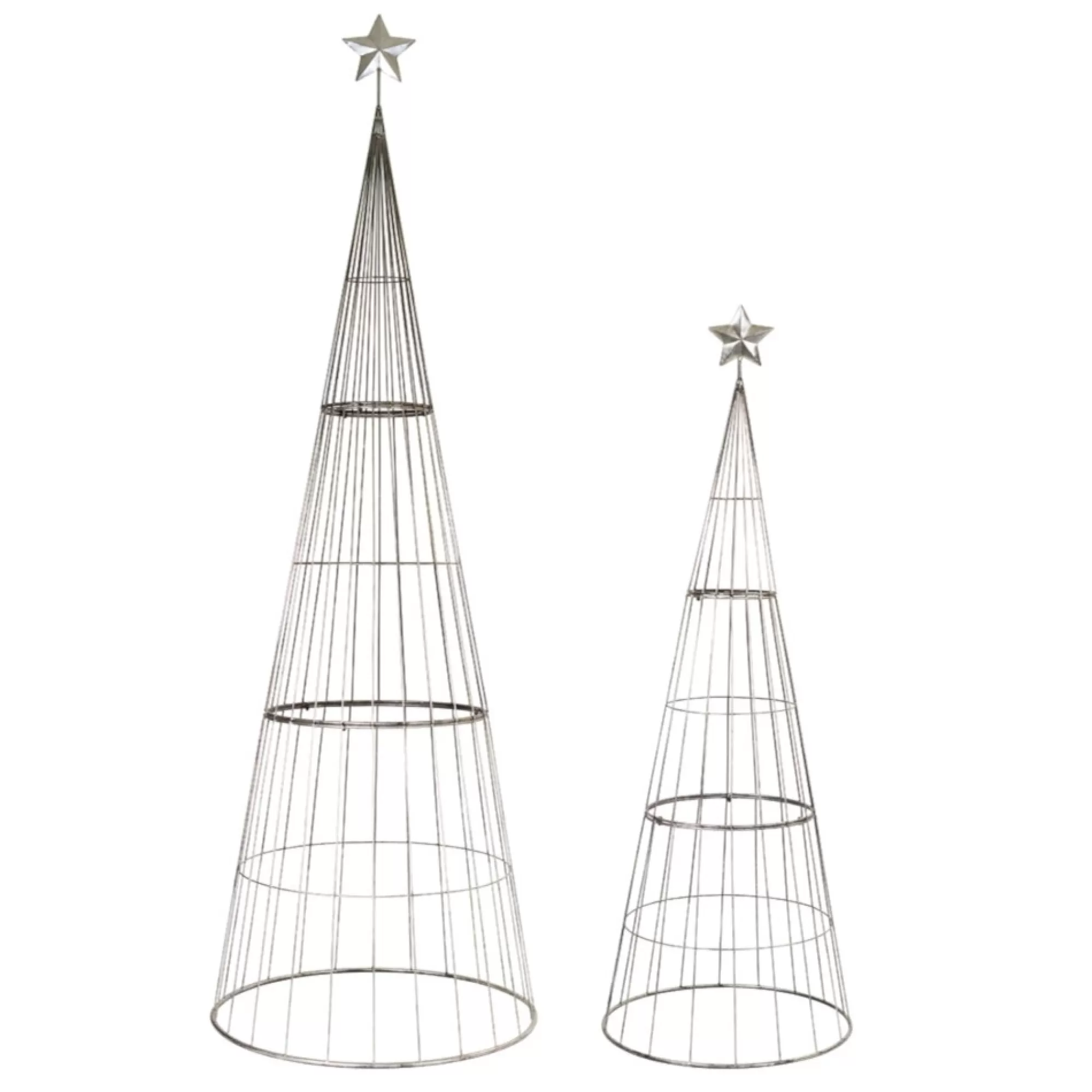 Discount Set Of 2 Gray Christmas Tree With Star 8' Unlit