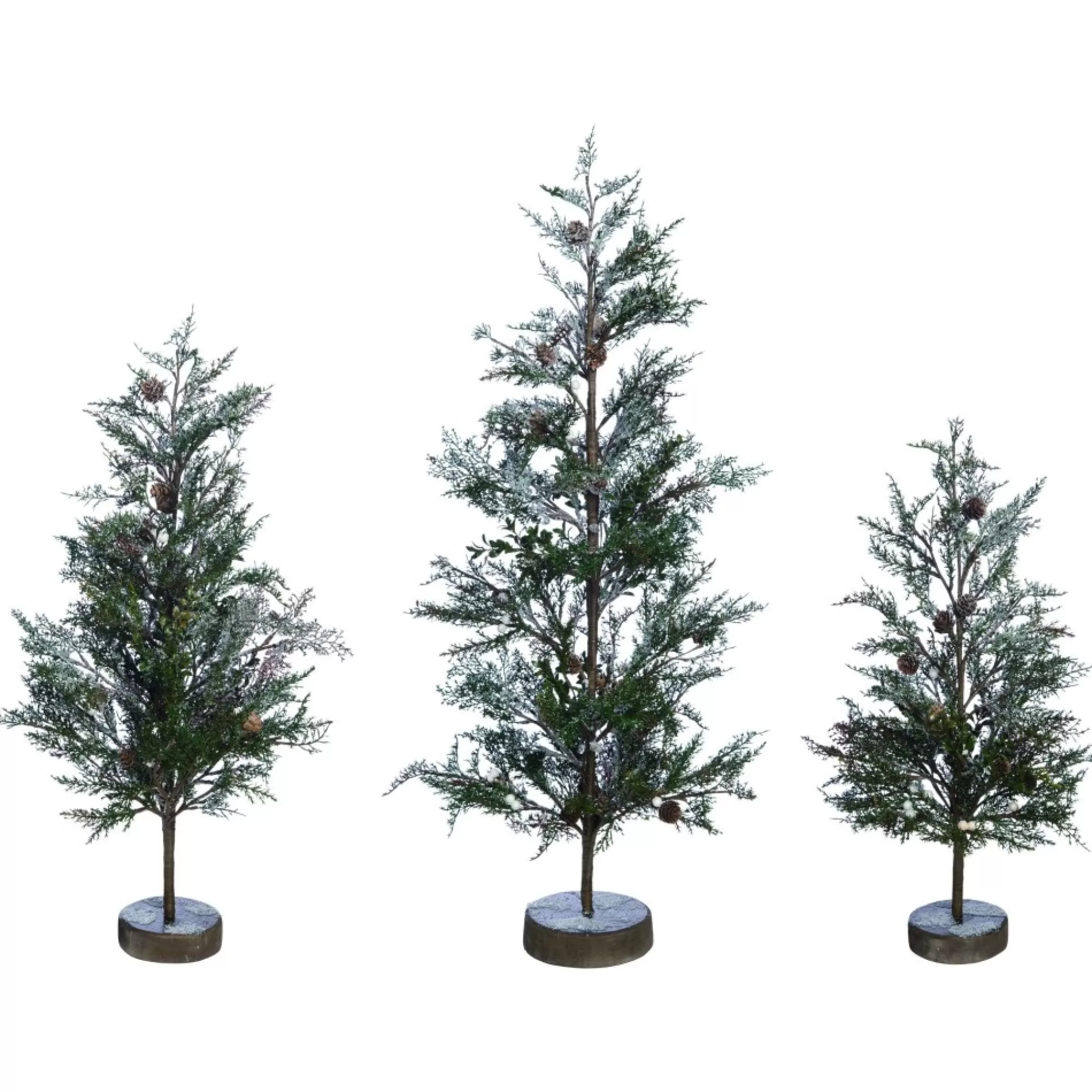 Cheap Set Of 3 Medium Artificial Christmas Tree, Unlit, 3" Unlit